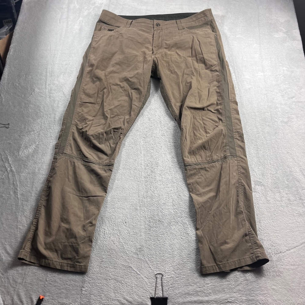 Kuhl Radikl Mens 38x32 Brown Hybrid Hiking Cargo Pants Exoskeleton
